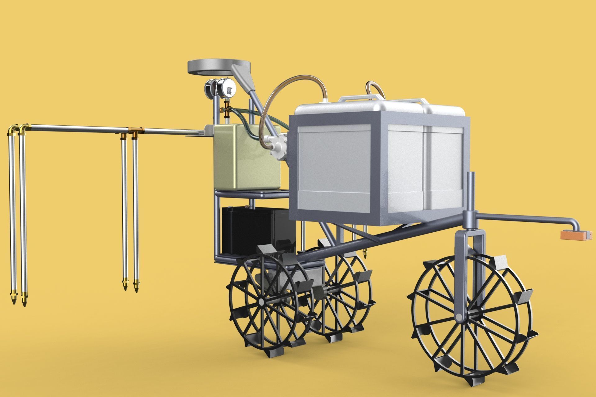 FARM SPRAYER AUTONOMOUS UNMANNED ROBOT FIELD TRACTOR AGRICULTURE 3D model_6