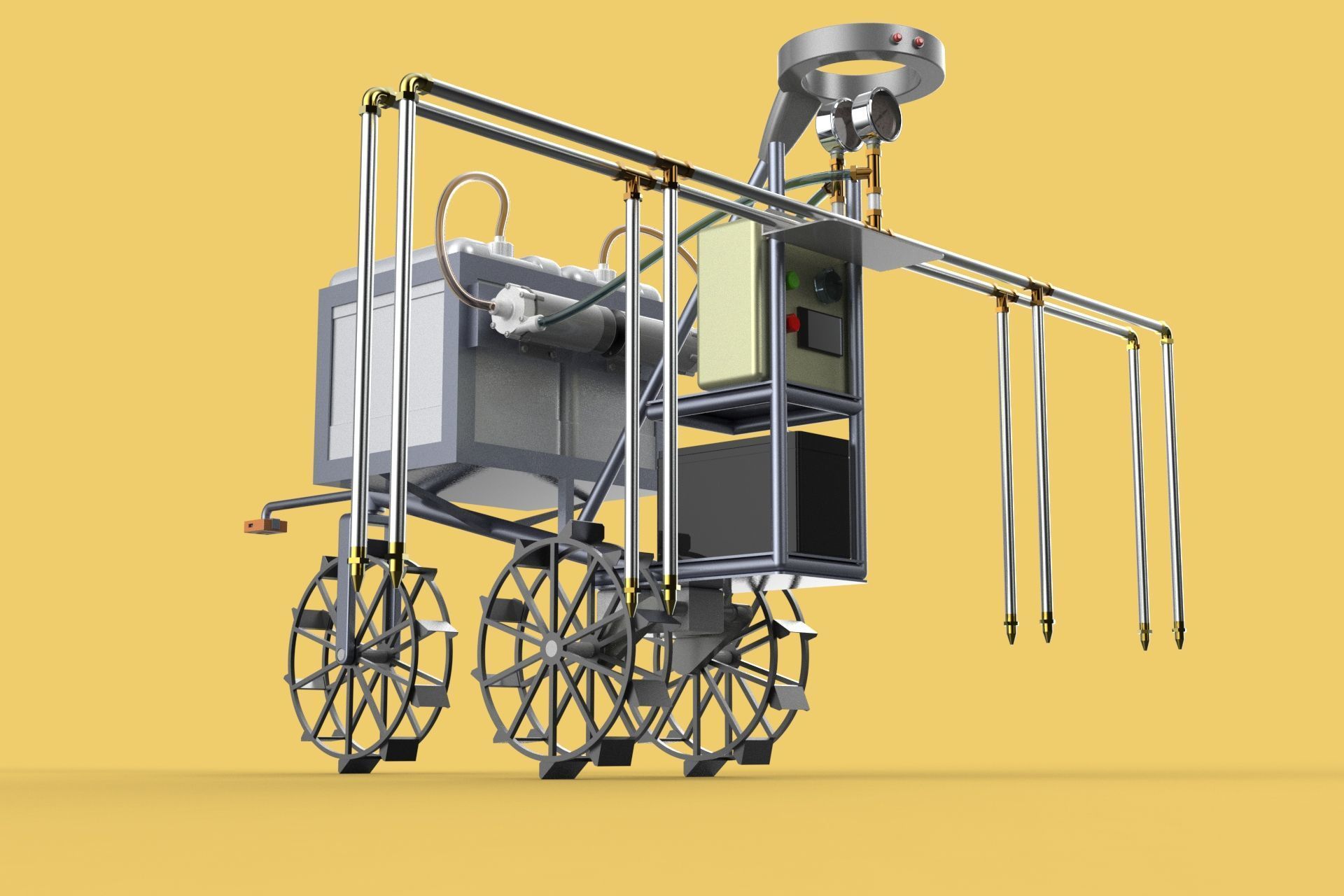 FARM SPRAYER AUTONOMOUS UNMANNED ROBOT FIELD TRACTOR AGRICULTURE 3D model_13