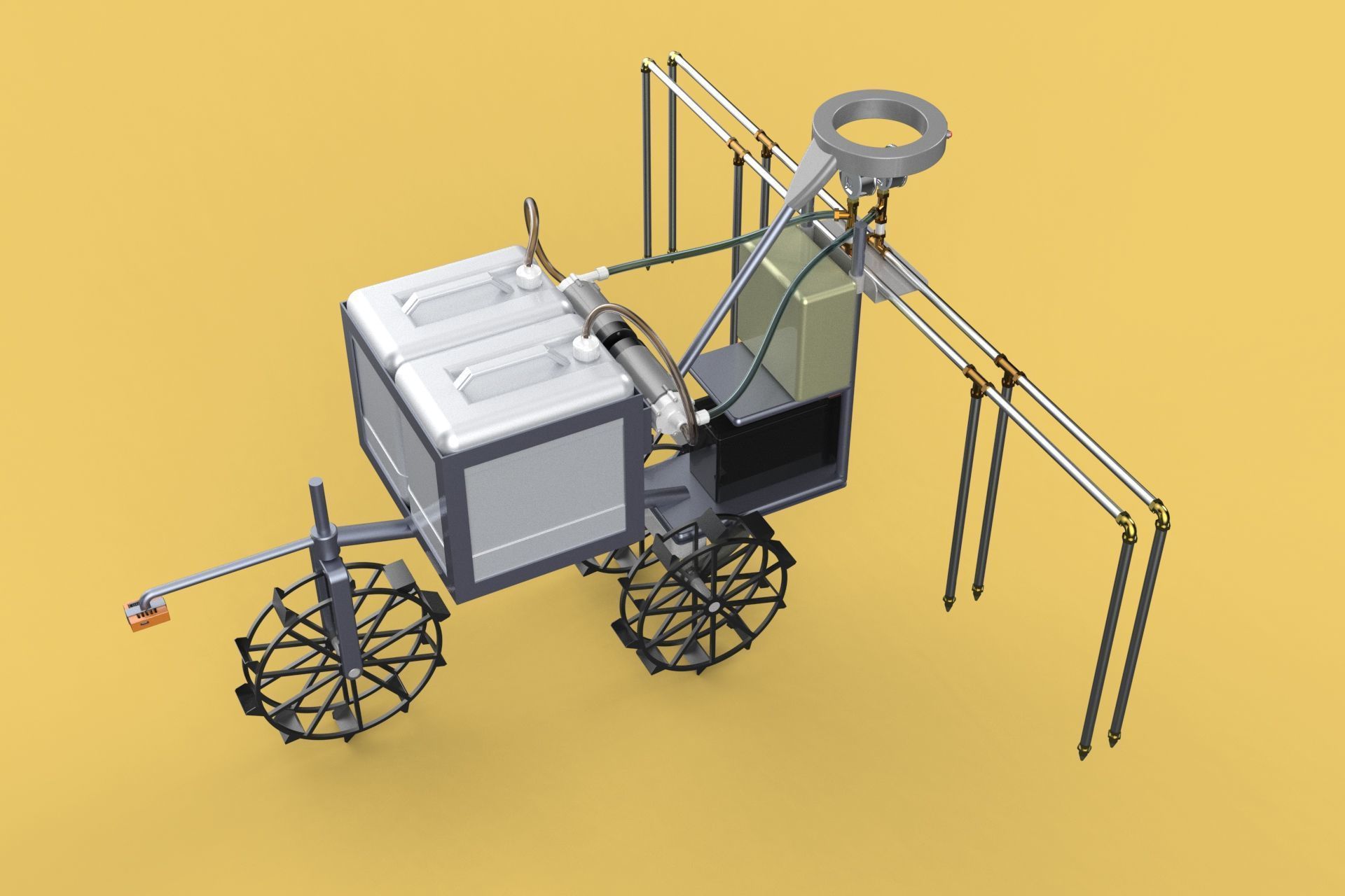 FARM SPRAYER AUTONOMOUS UNMANNED ROBOT FIELD TRACTOR AGRICULTURE 3D model_3