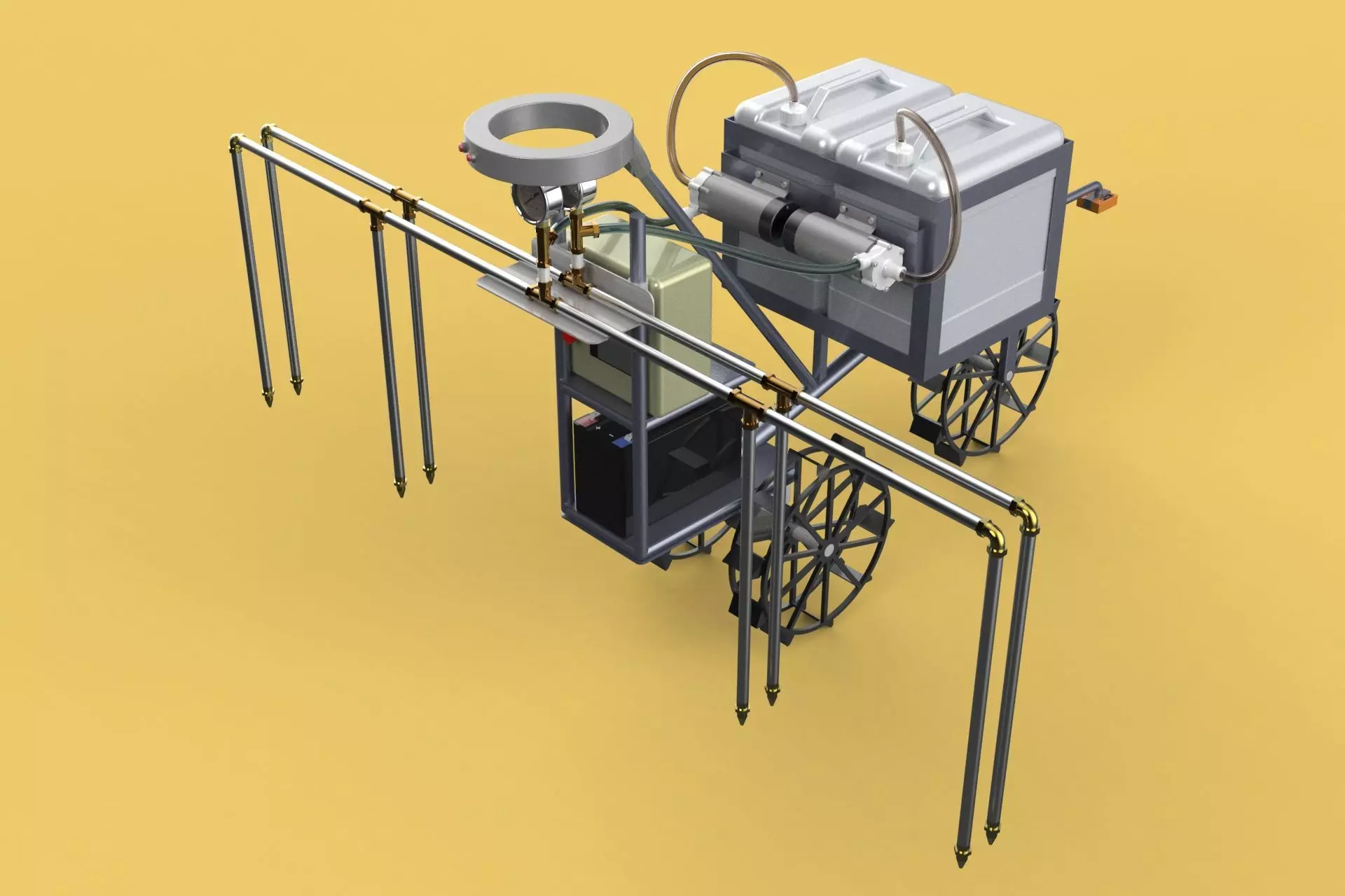 FARM SPRAYER AUTONOMOUS UNMANNED ROBOT FIELD TRACTOR AGRICULTURE 3D model_0