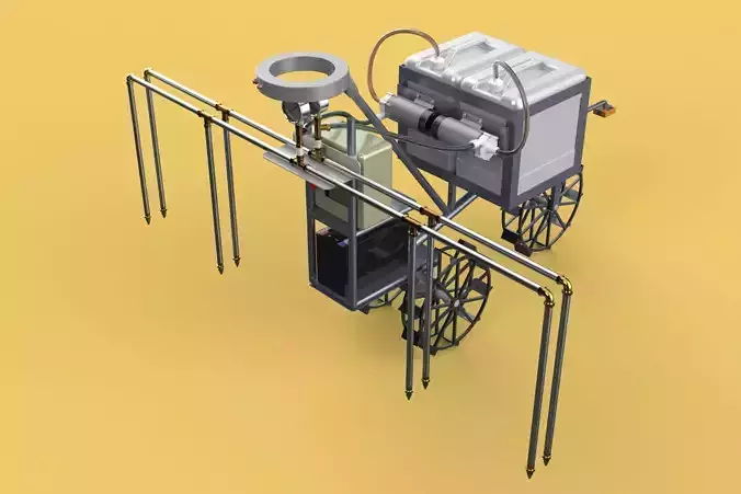 FARM SPRAYER AUTONOMOUS UNMANNED ROBOT FIELD TRACTOR AGRICULTURE 3D model