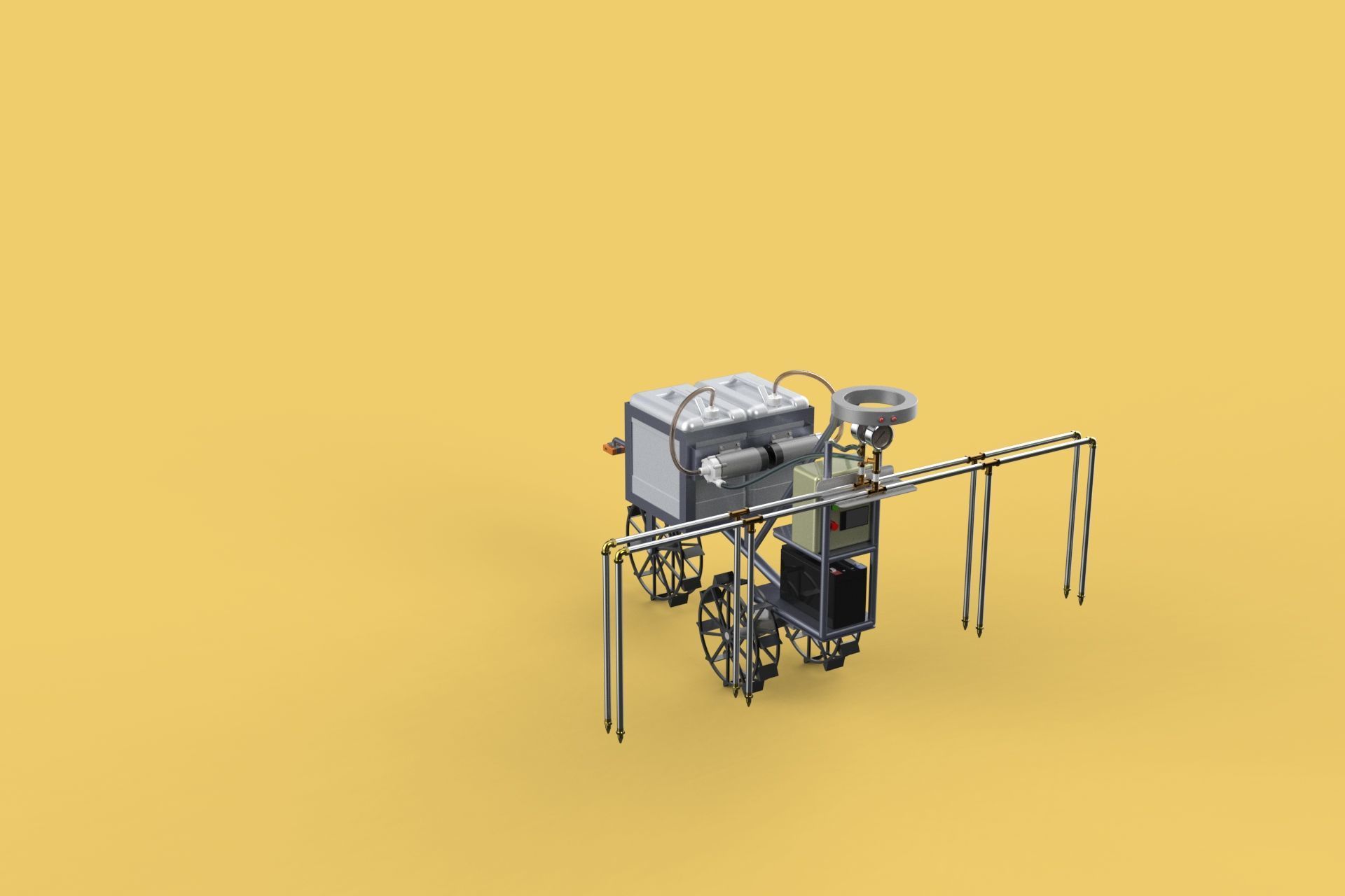 FARM SPRAYER AUTONOMOUS UNMANNED ROBOT FIELD TRACTOR AGRICULTURE 3D model_24