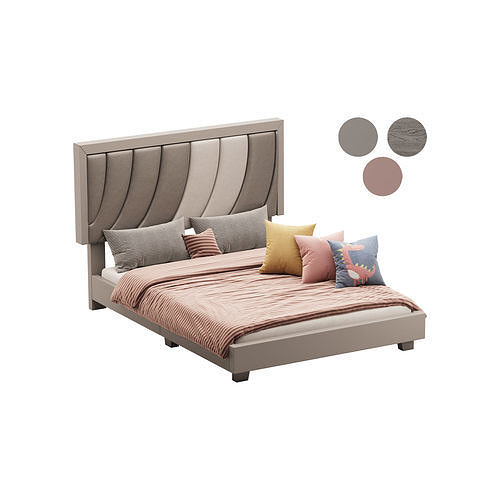 Boyd Sleep Bree Upholstered Faux Leather Platform Bed 3D model