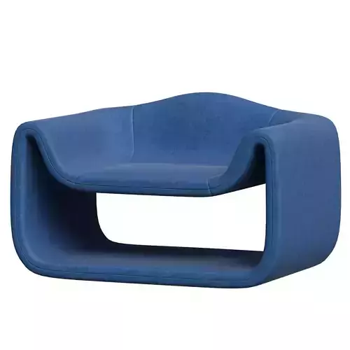 Modern Blue Armchair - Unique Curved Design