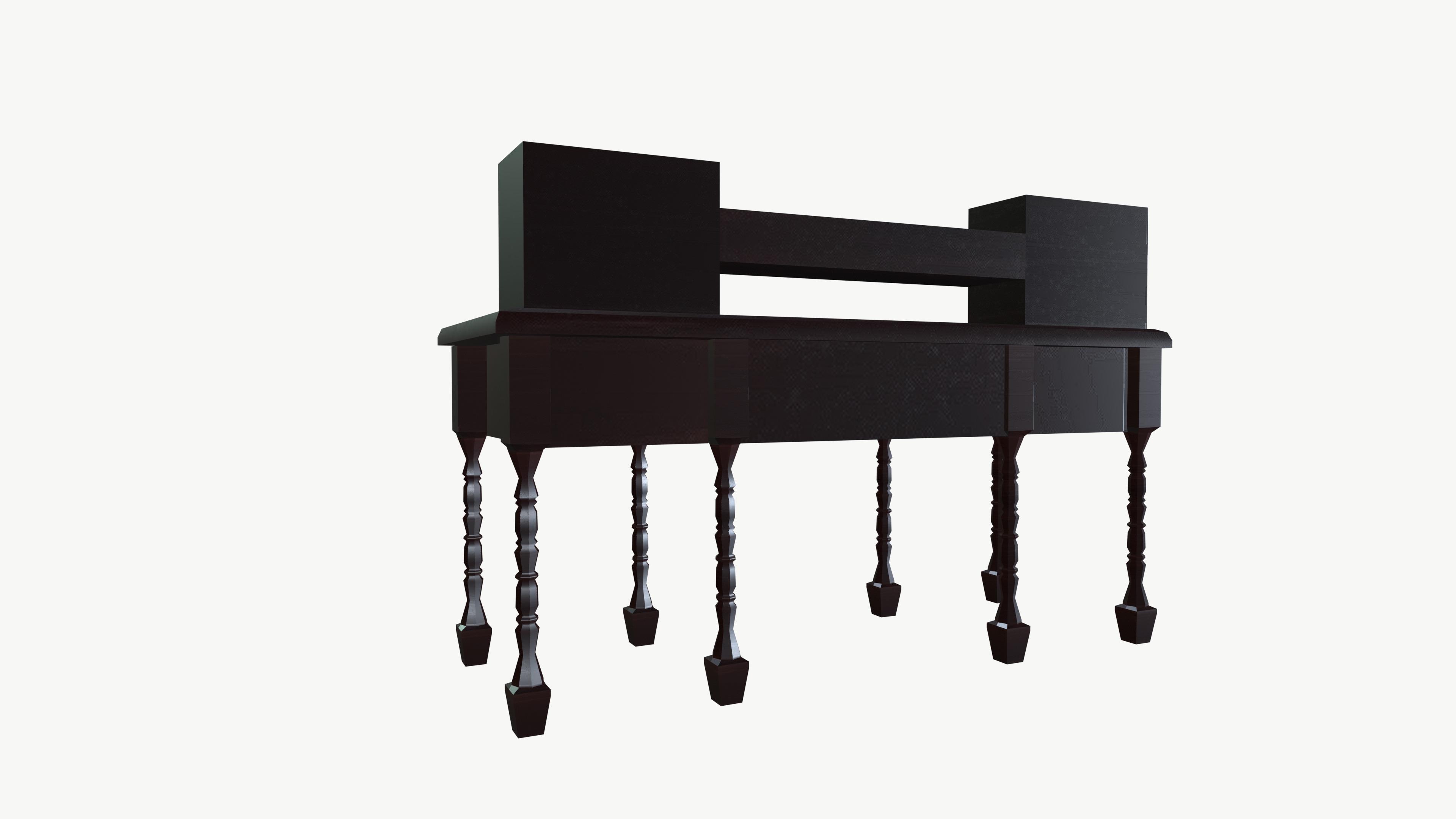 Old vintage desk 3D model_3