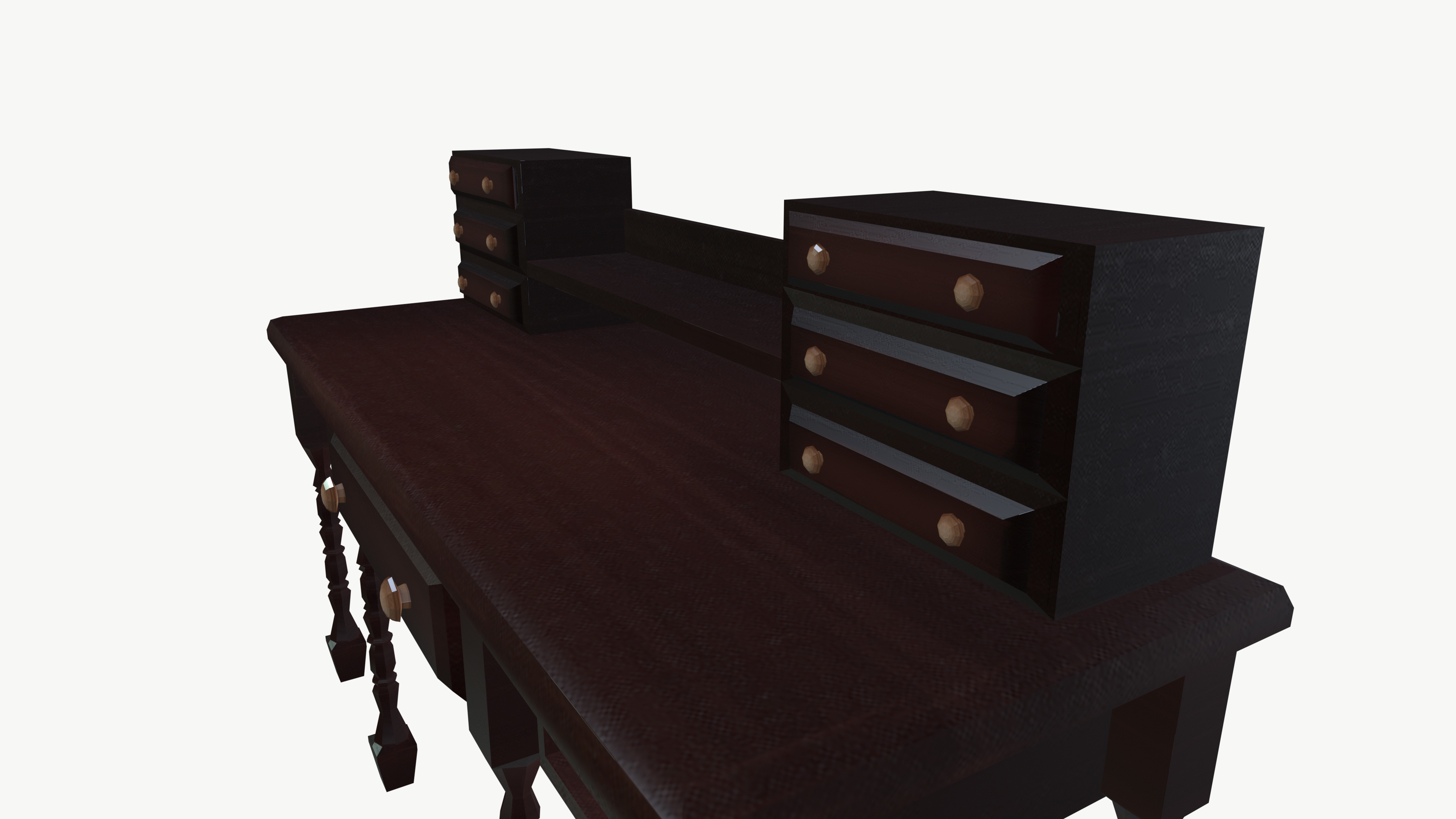 Old vintage desk 3D model_7