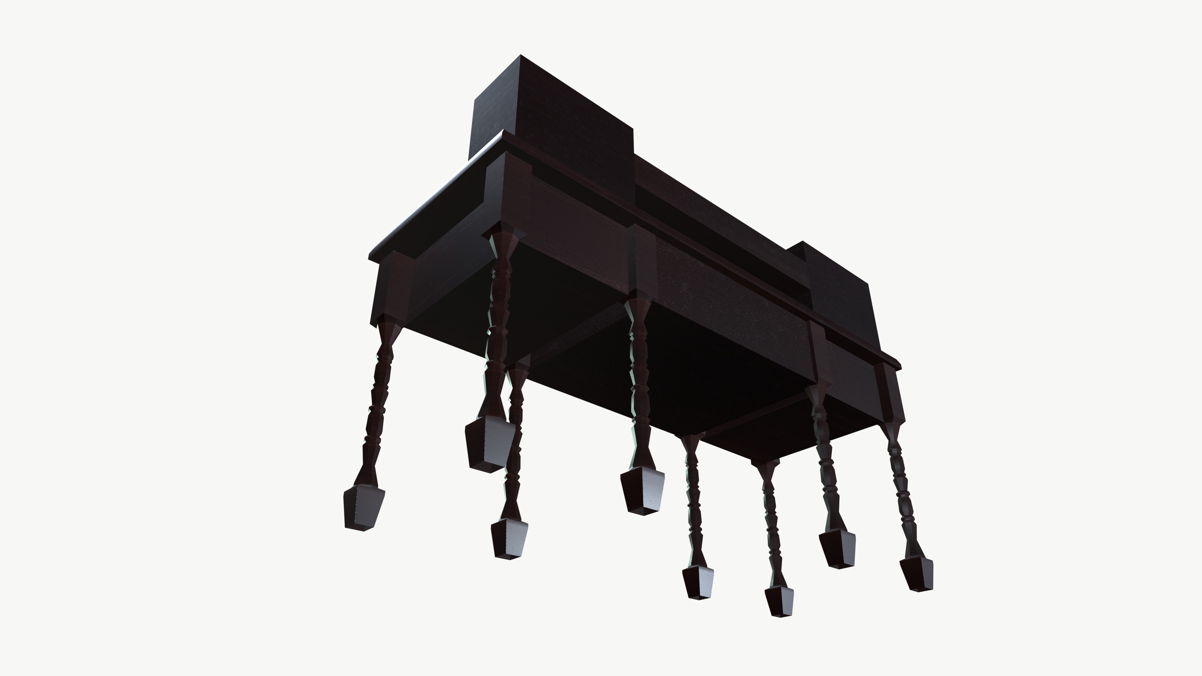 Old vintage desk 3D model_4