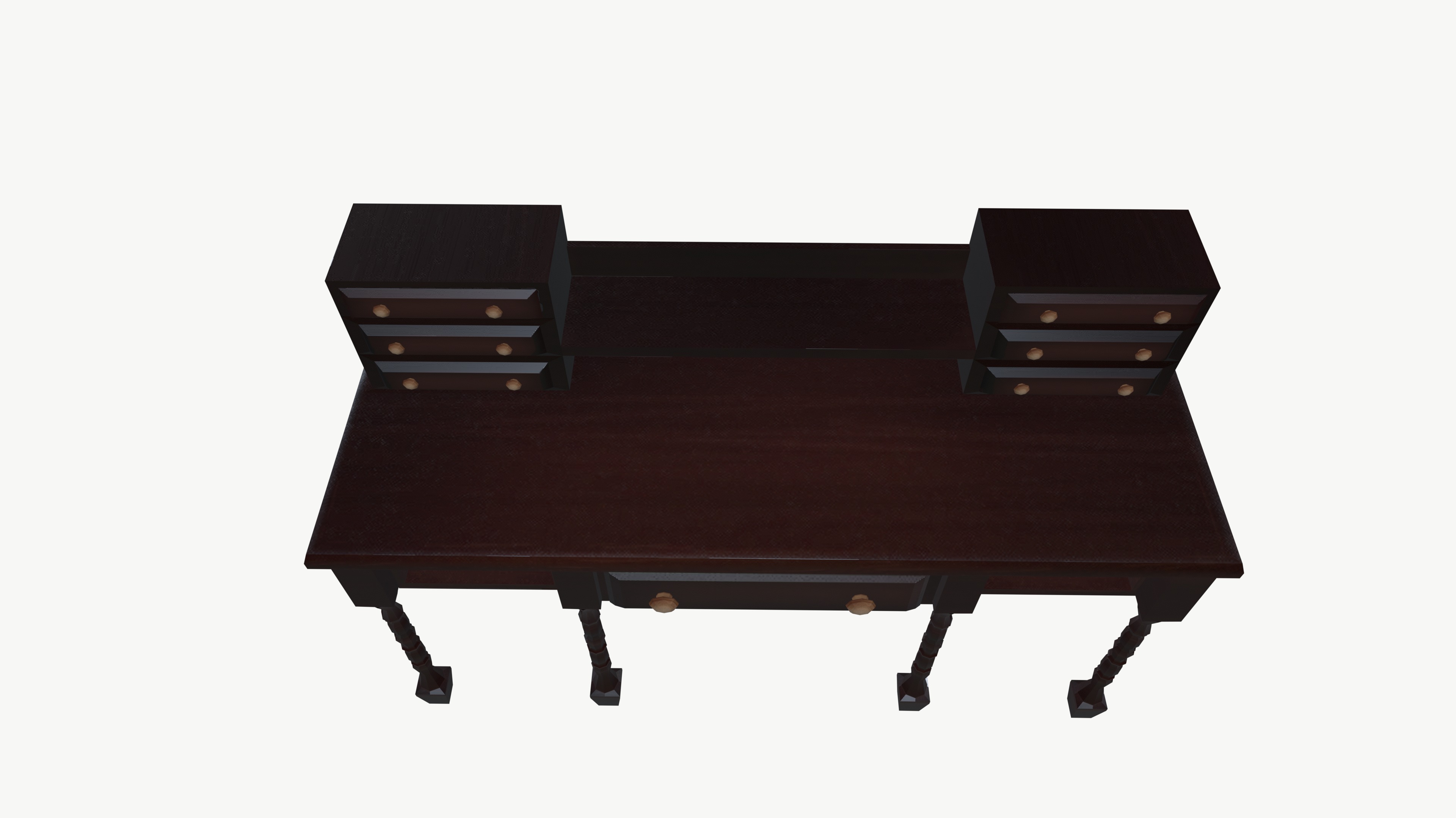 Old vintage desk 3D model_6