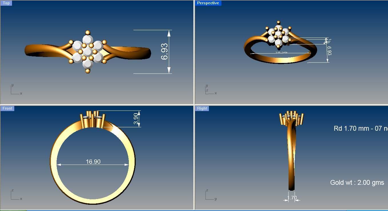 Women Ring  Render 3dm STL OBJ FBX Details 3D print model_8