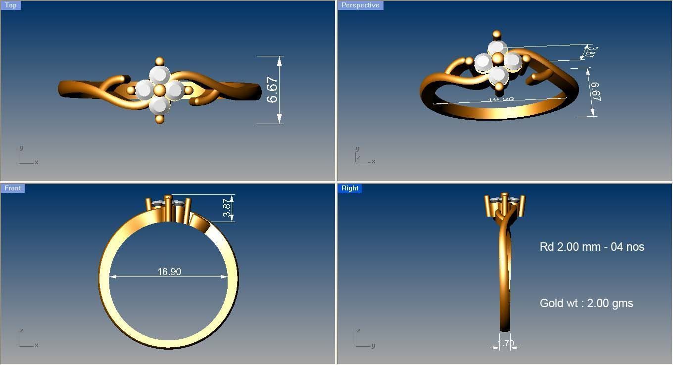 Women Ring  Render 3dm STL OBJ FBX Details 3D print model_8