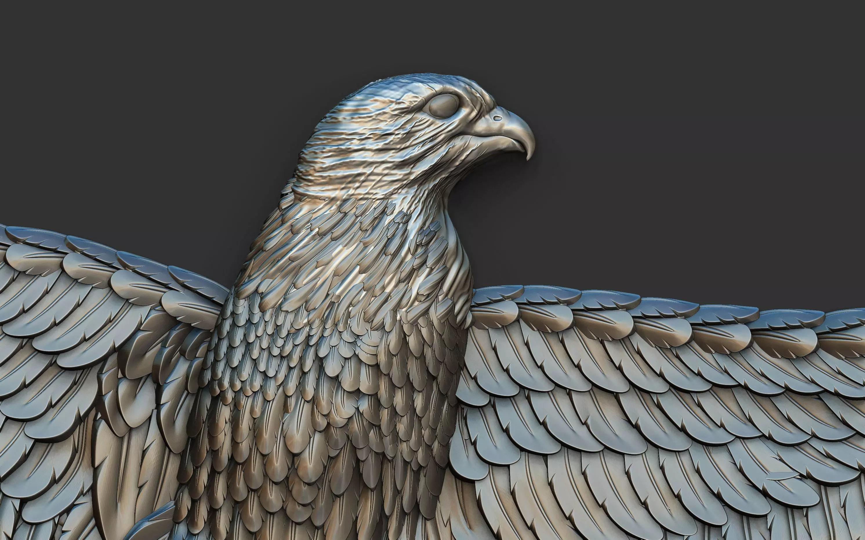 Eagle low relief 3D print model