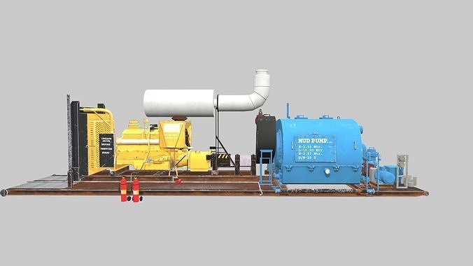 Mud Pump Low-poly 3D model