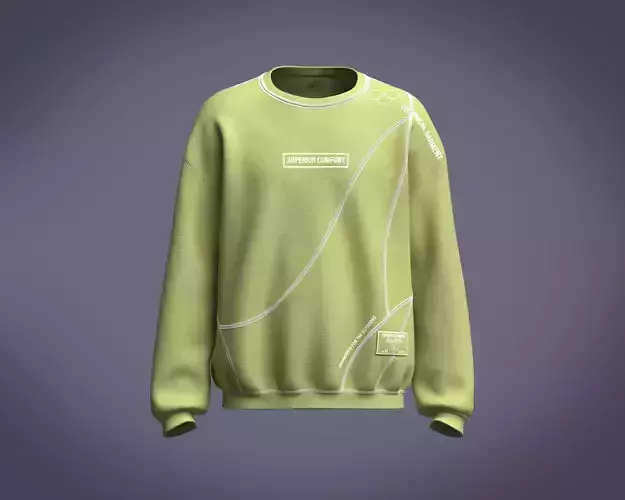 Mens sweatshirt with overlock stitch styling and graphic