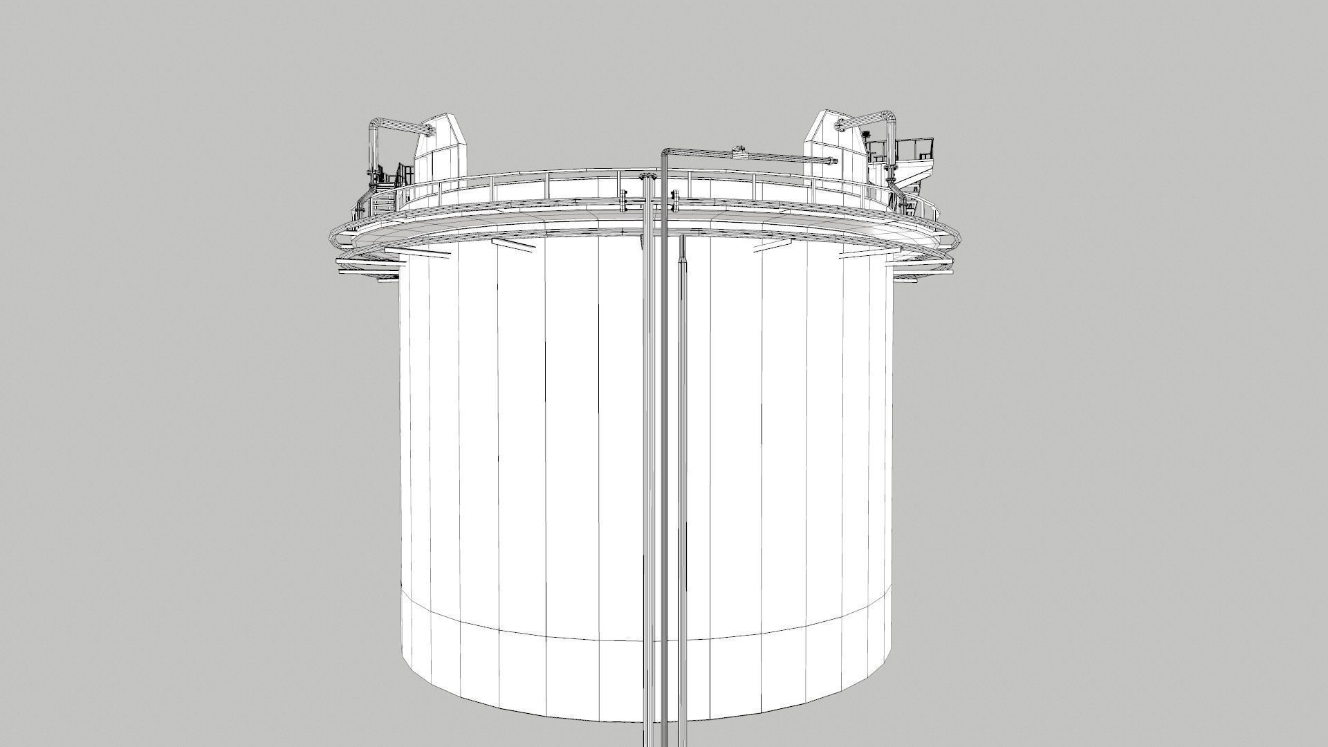 Oil Storage Tank Low-poly 3D model_12