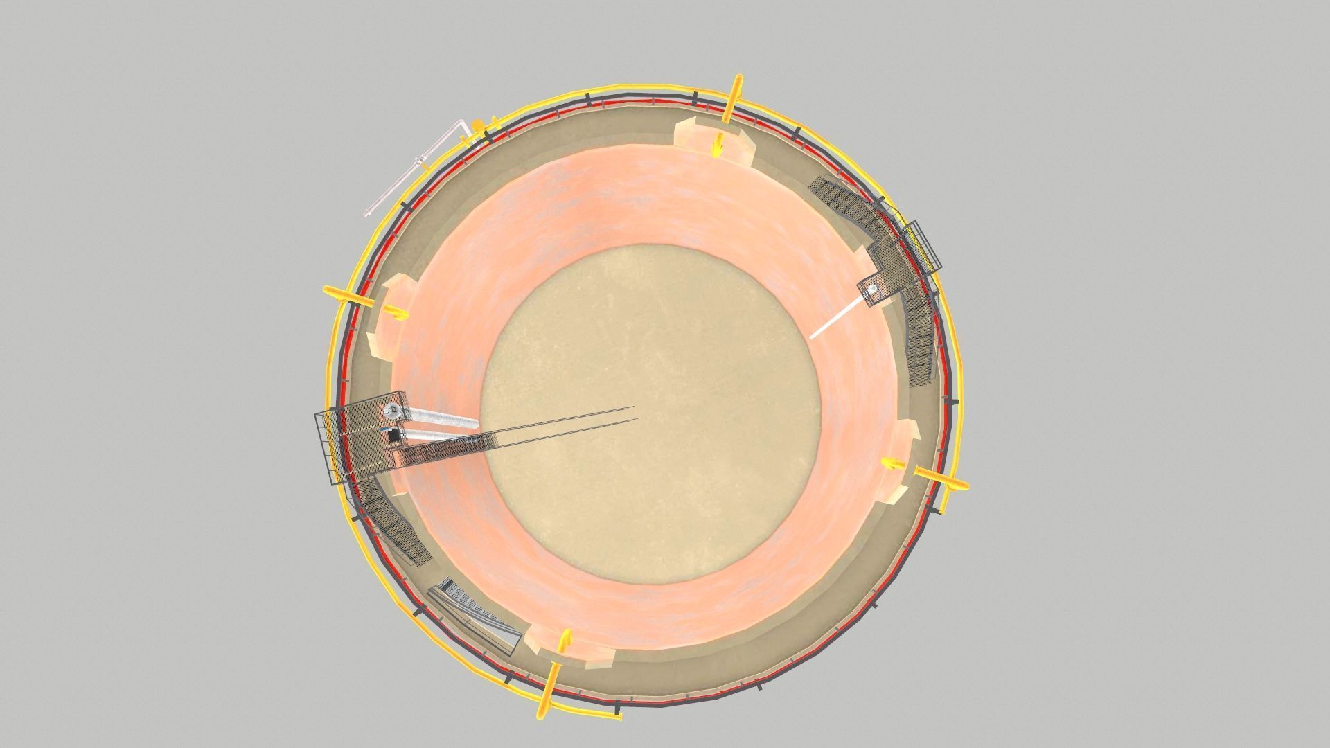 Oil Storage Tank Low-poly 3D model_3