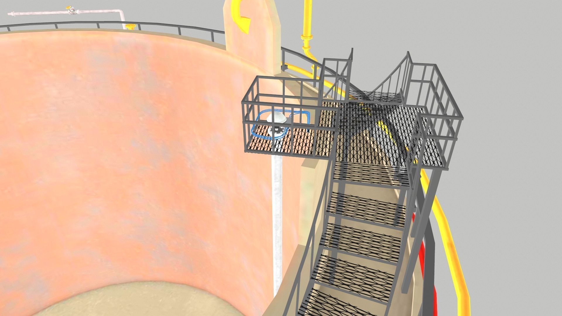 Oil Storage Tank Low-poly 3D model_6