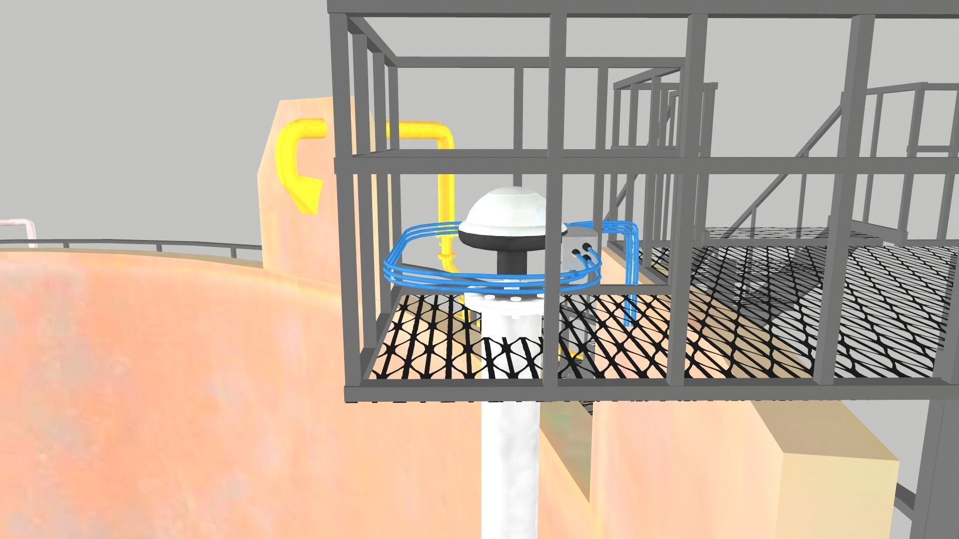 Oil Storage Tank Low-poly 3D model_7