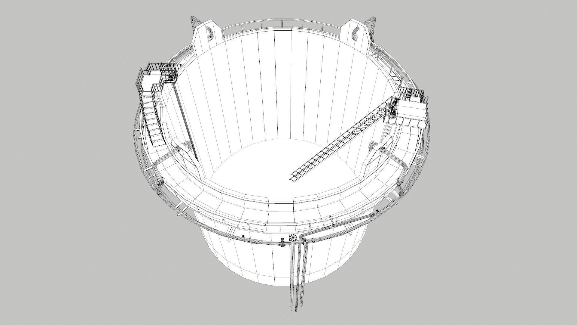 Oil Storage Tank Low-poly 3D model_15