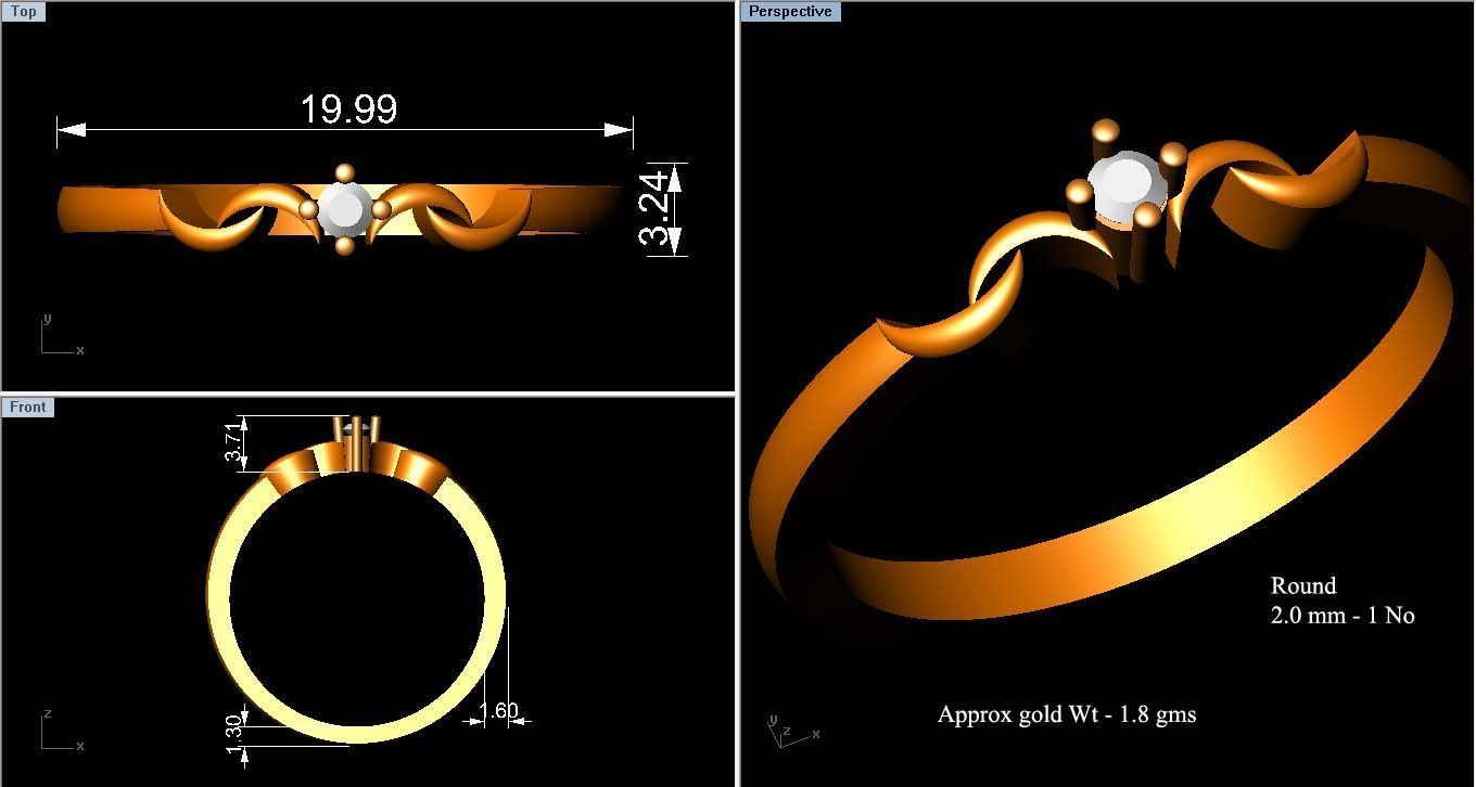 Women Ring Render 3dm STL OBJ FBX Details 3D print model_8