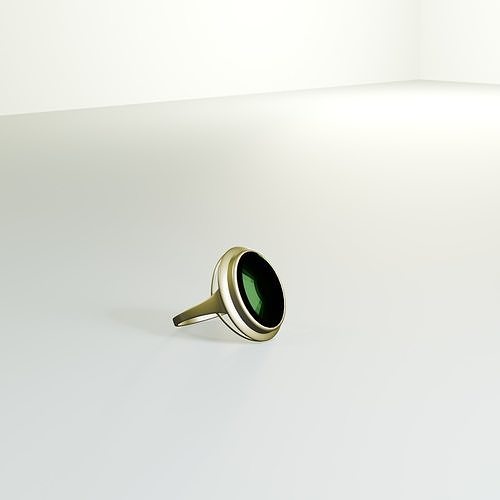Ring with elliptical stone Free 3D print model