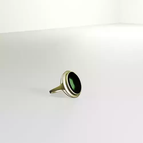 Ring with elliptical stone