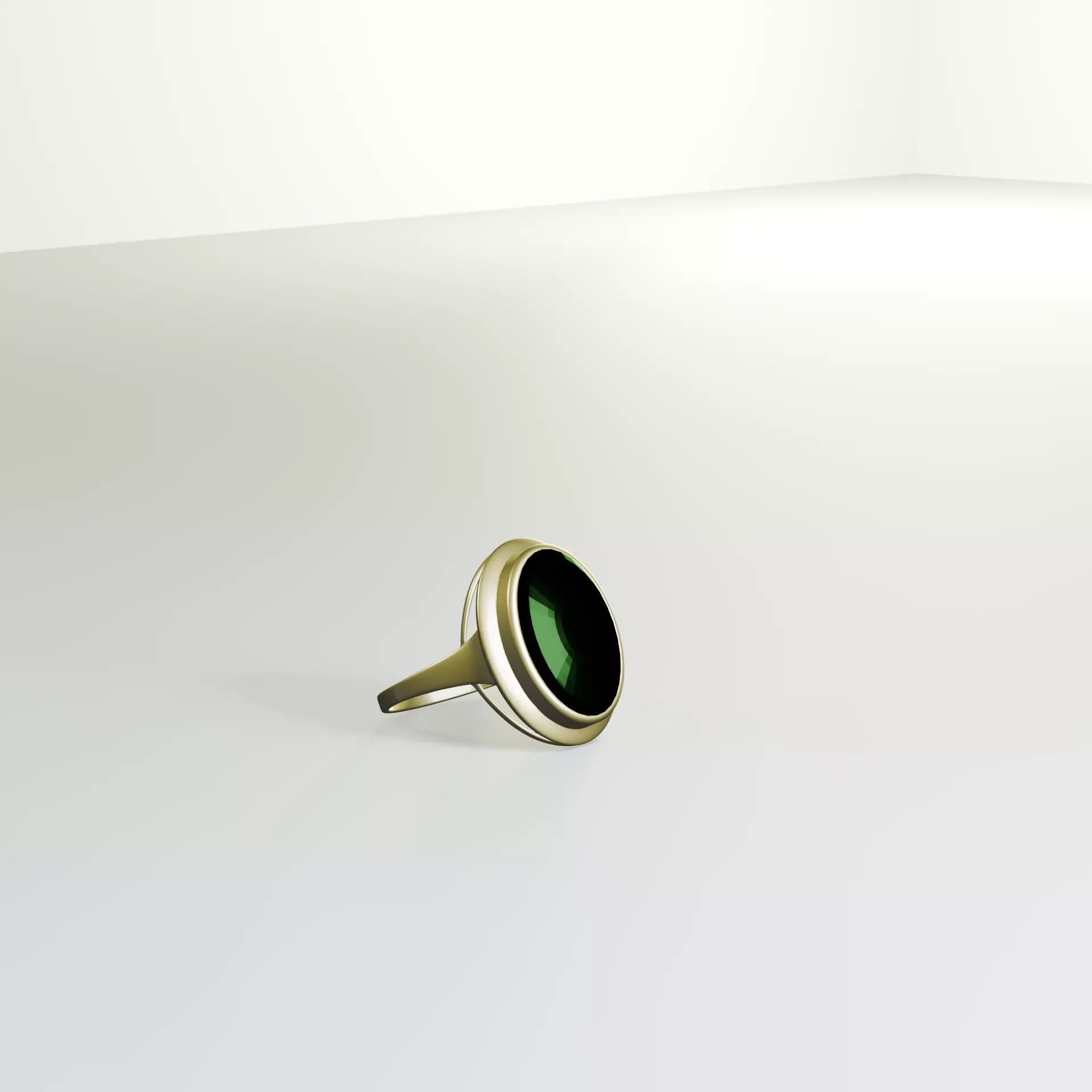 Ring with elliptical stone Free 3D print model_0