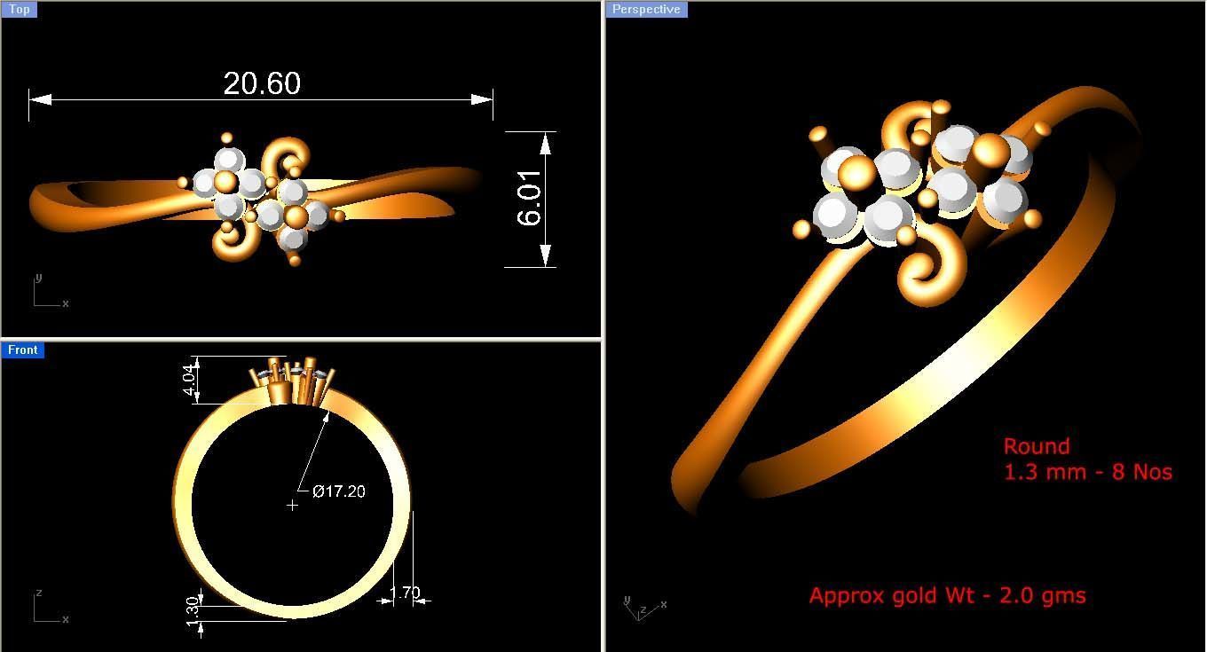Women Ring Render 3dm STL OBJ FBX Details 3D print model_8