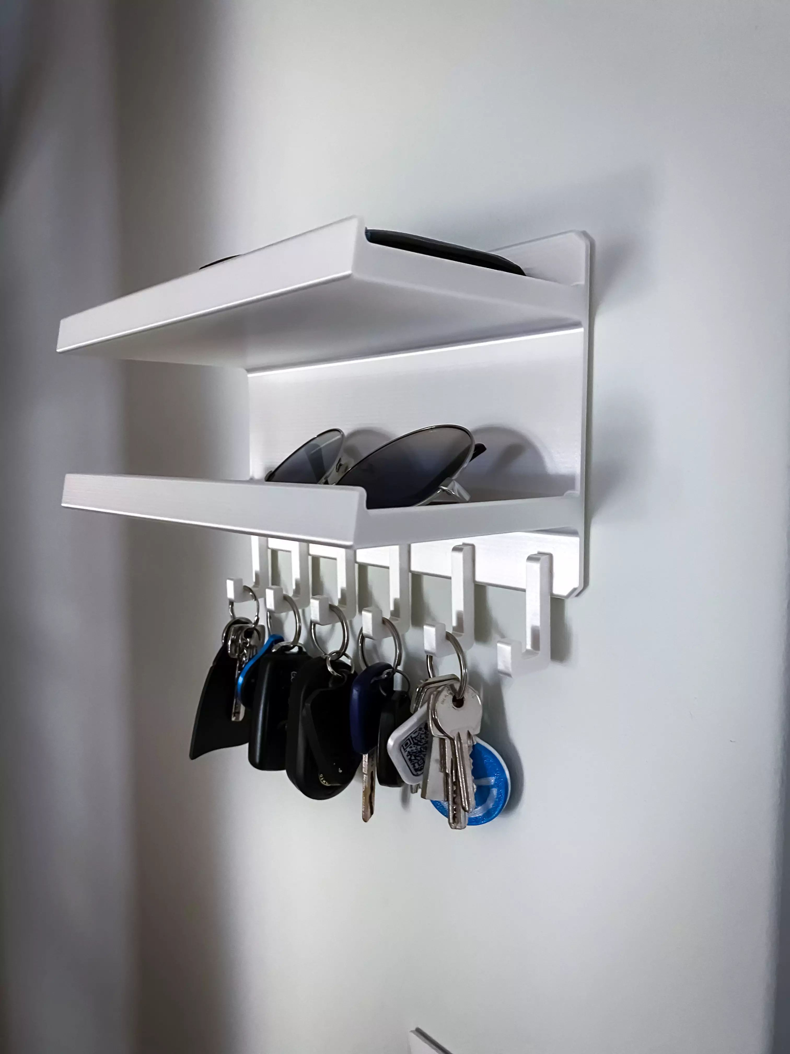 Wall mount Key holder Organizer with Shelves 3D print model_0