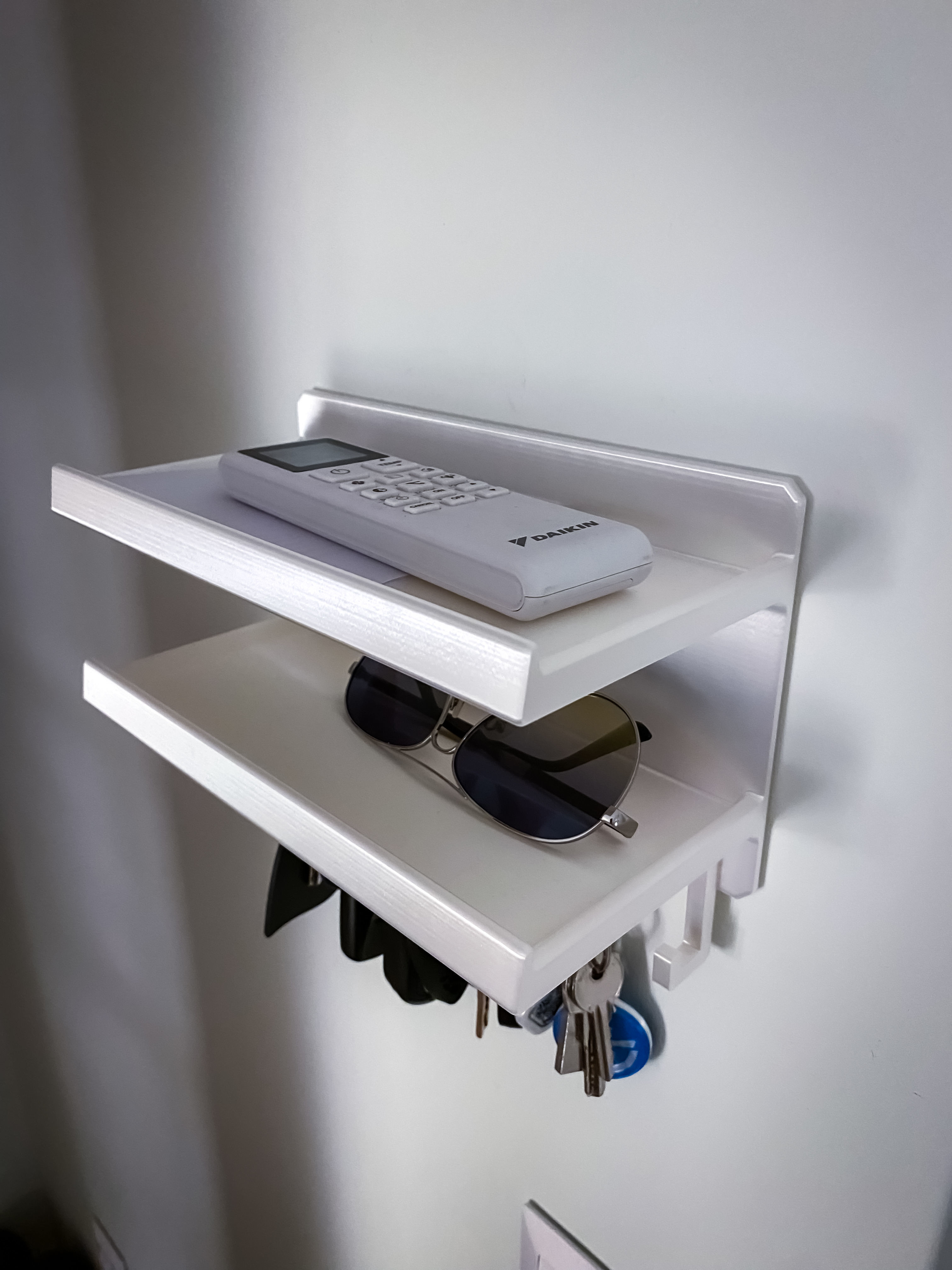 Wall mount Key holder Organizer with Shelves 3D print model_7