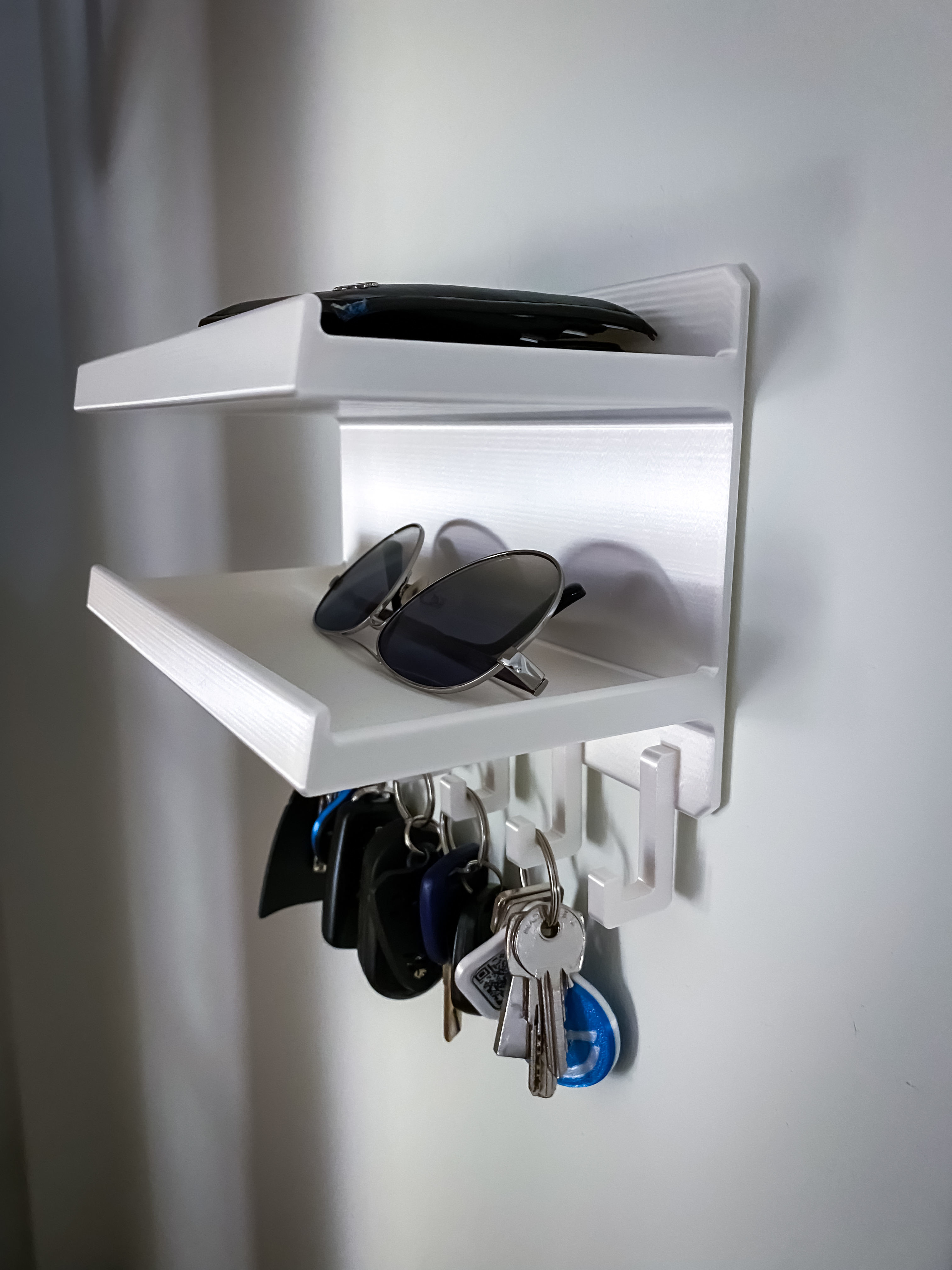 Wall mount Key holder Organizer with Shelves 3D print model_2