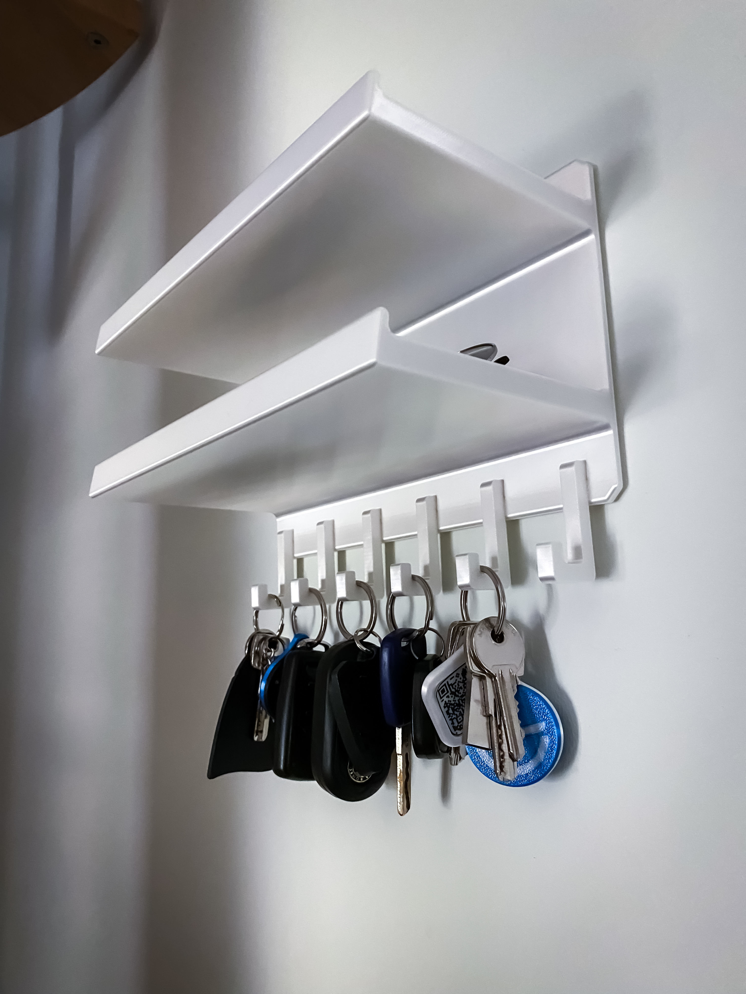 Wall mount Key holder Organizer with Shelves 3D print model_4
