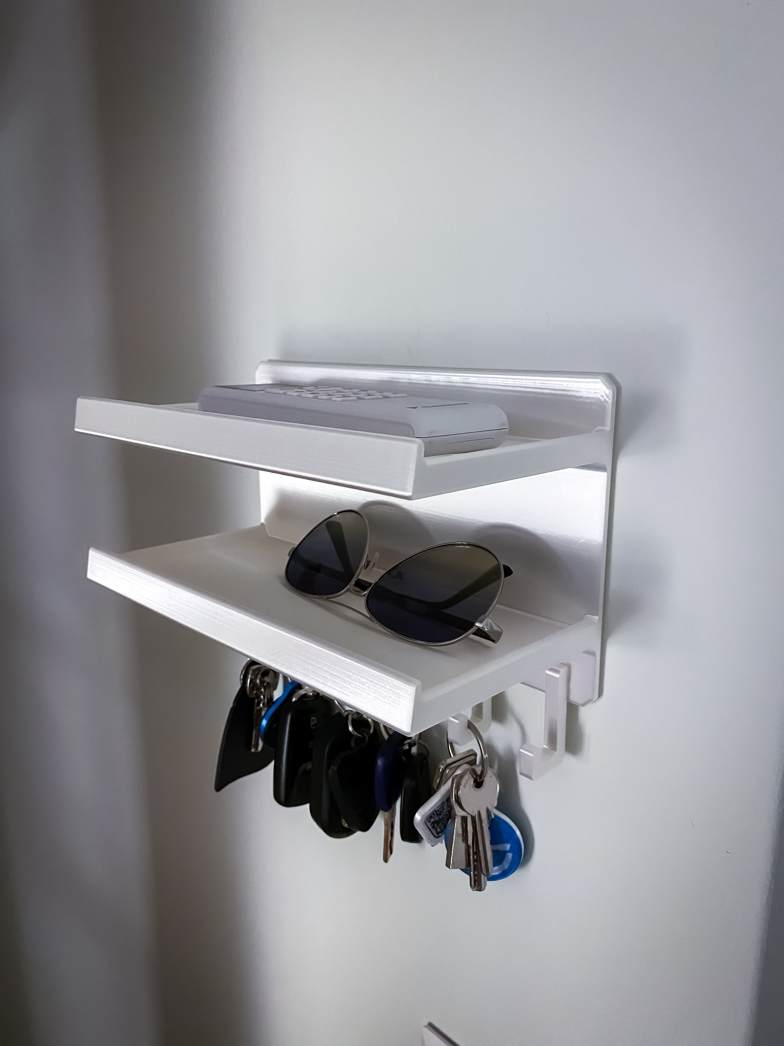 Wall mount Key holder Organizer with Shelves 3D print model_8