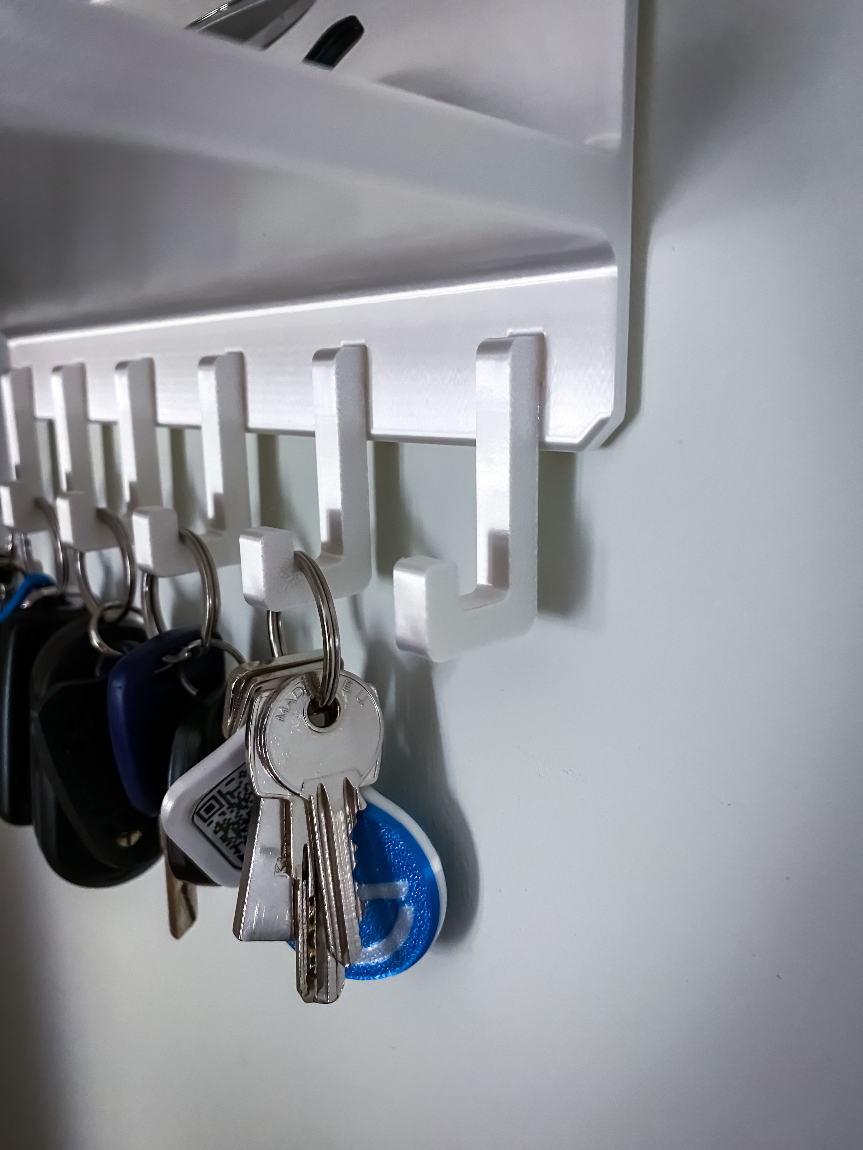 Wall mount Key holder Organizer with Shelves 3D print model_3