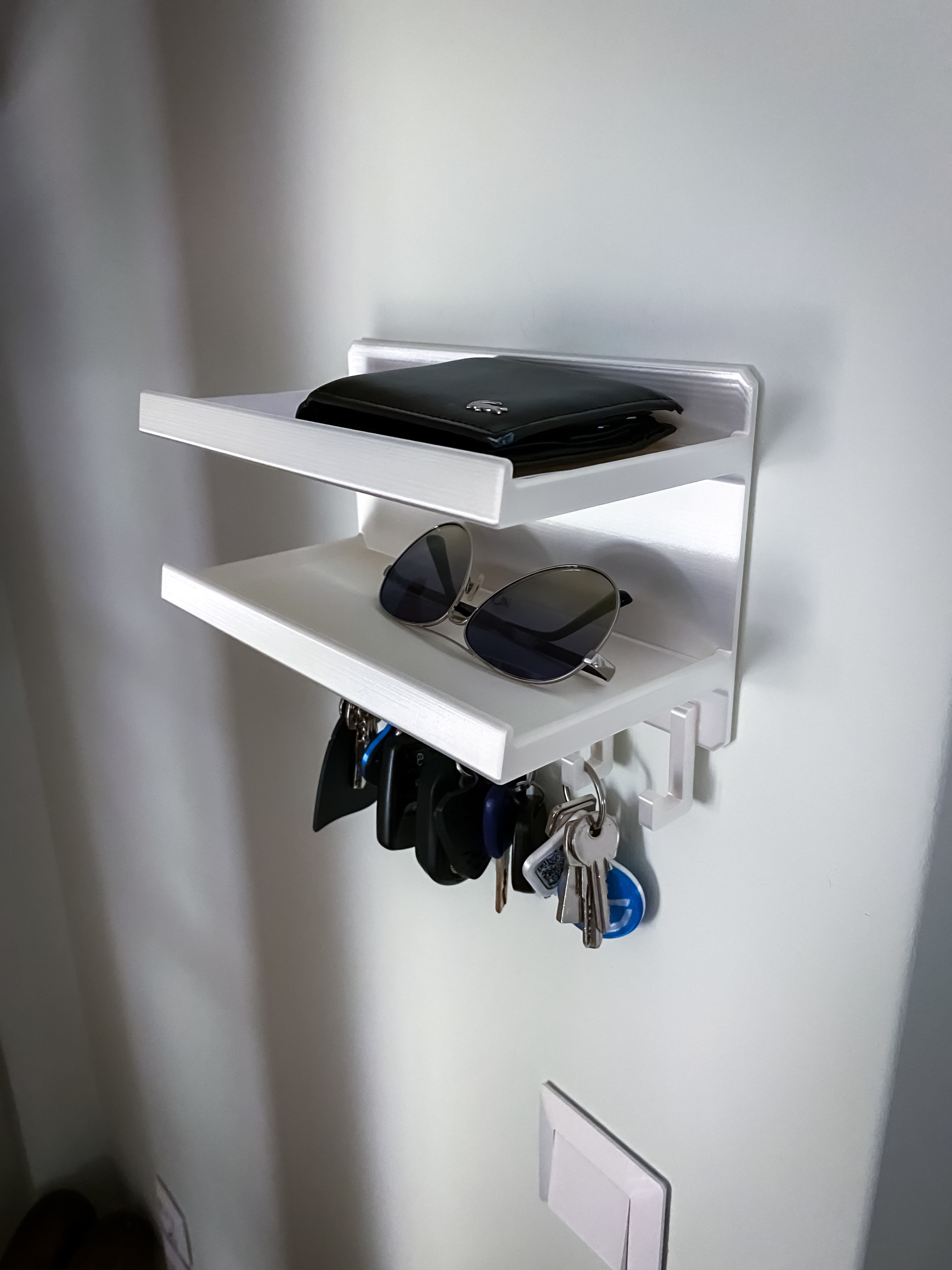Wall mount Key holder Organizer with Shelves 3D print model_1
