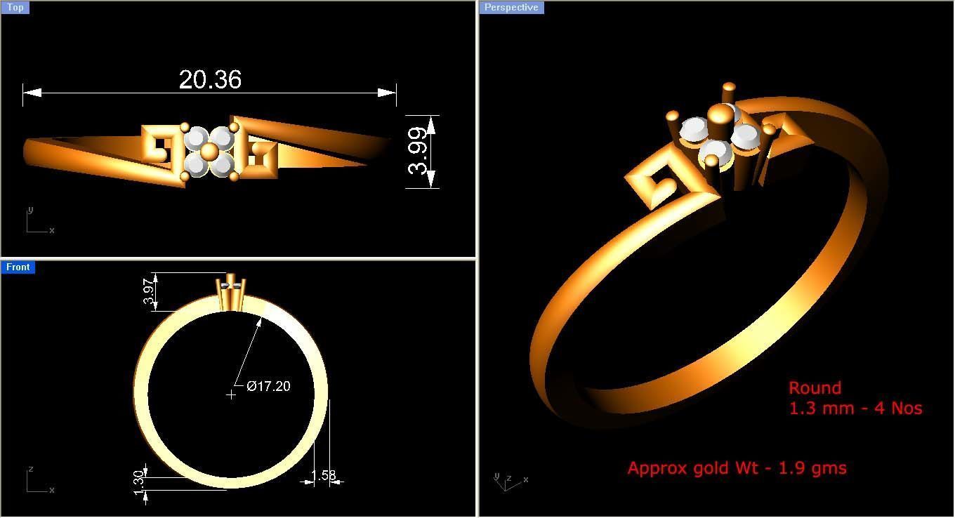 Women Ring  Render 3dm STL OBJ FBX Details 3D print model_9
