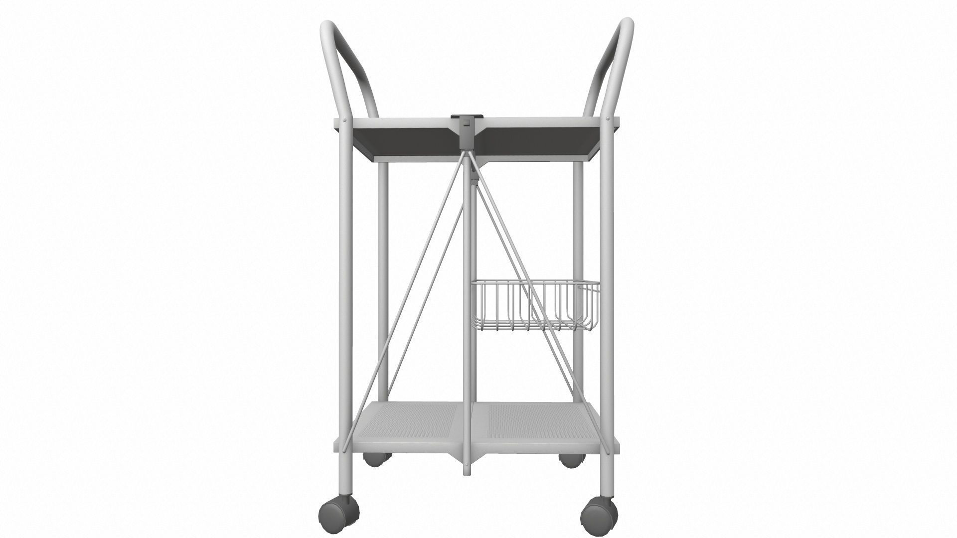 Foldable Serving Cart Low-poly 3D model_2