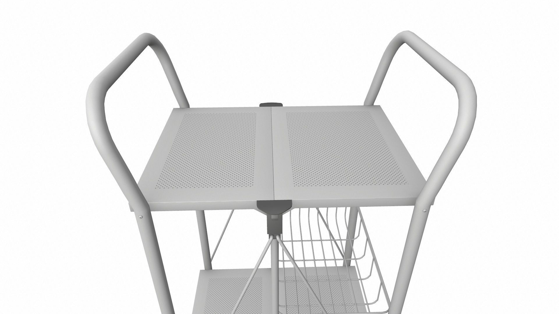 Foldable Serving Cart Low-poly 3D model_11