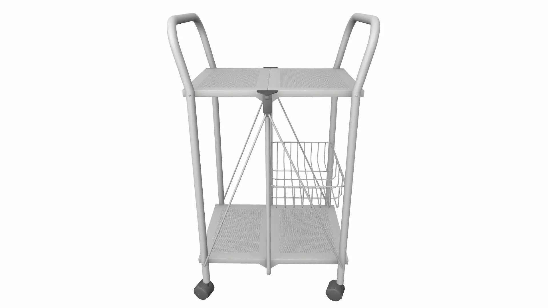 Foldable Serving Cart Low-poly 3D model_0