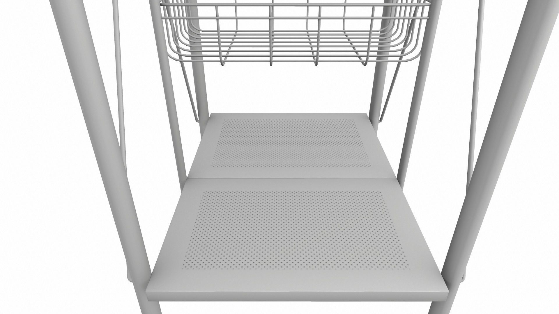 Foldable Serving Cart Low-poly 3D model_7