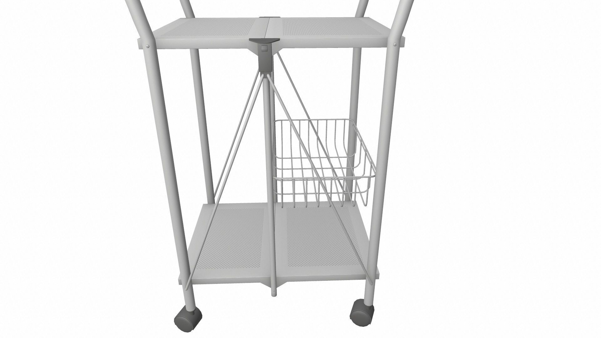 Foldable Serving Cart Low-poly 3D model_9
