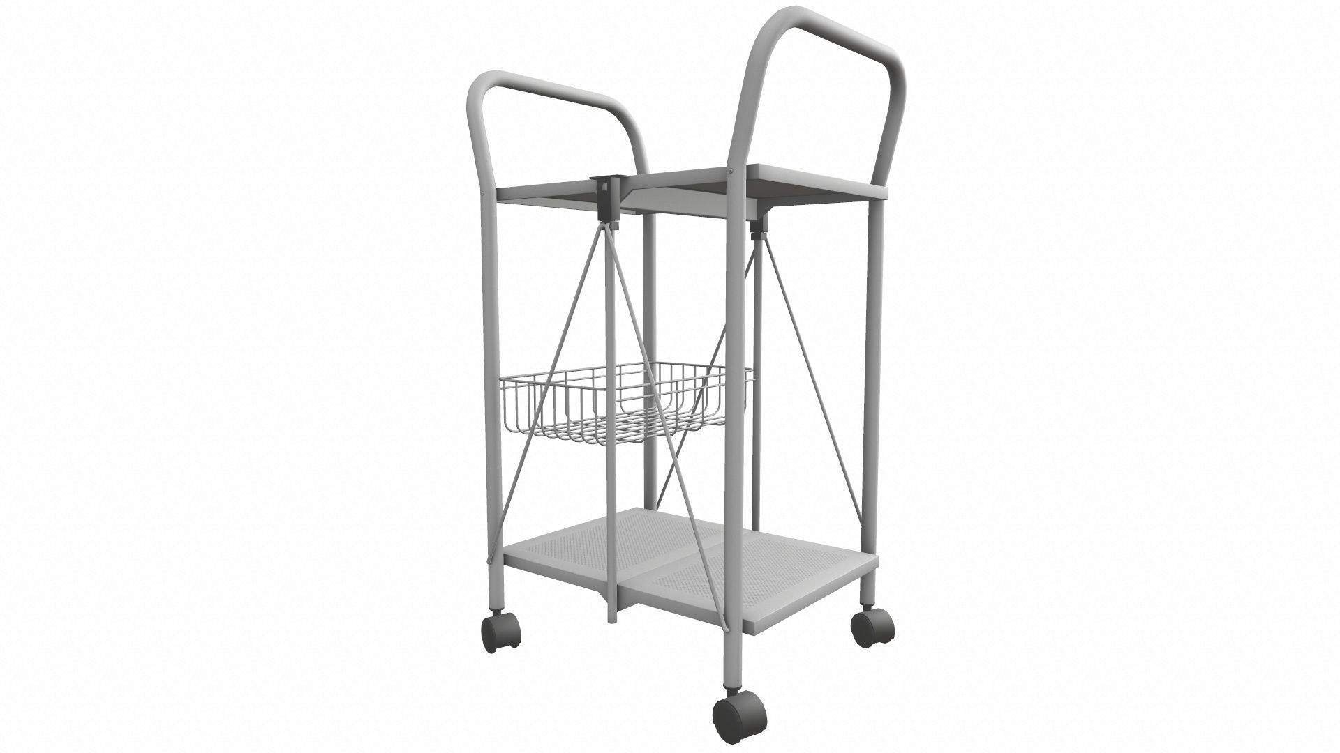 Foldable Serving Cart Low-poly 3D model_5