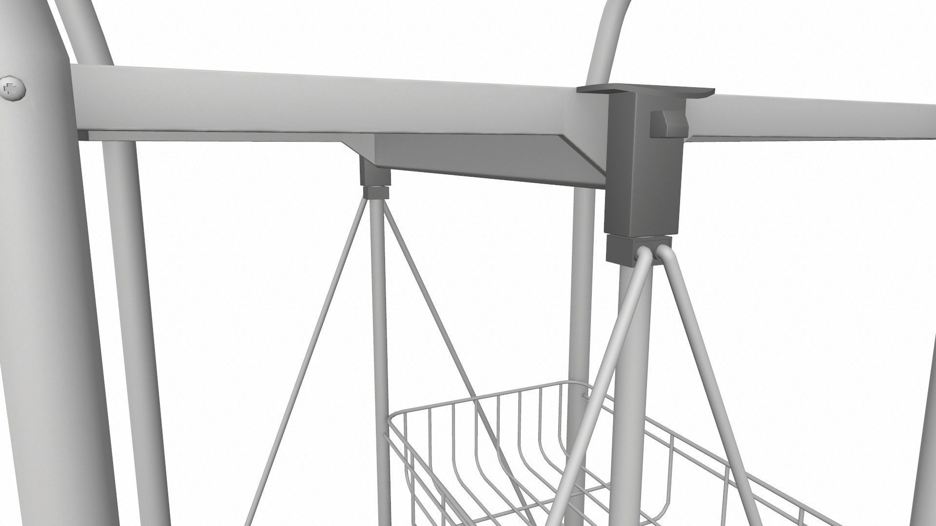 Foldable Serving Cart Low-poly 3D model_10