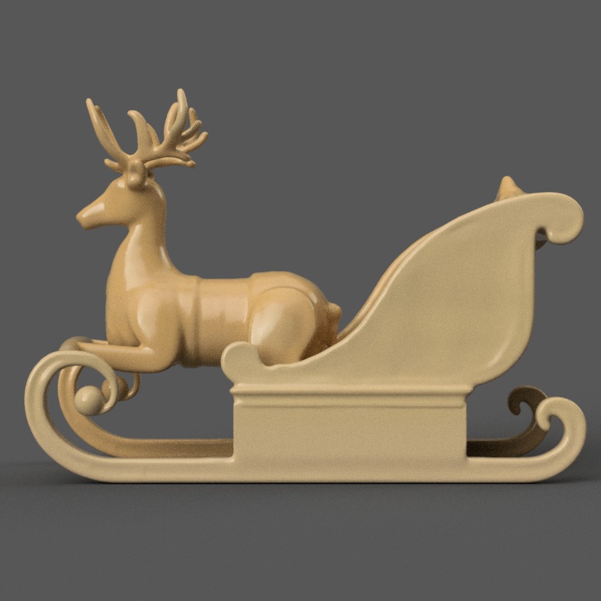 Santa Sleigh Christmas Decorations planter - vase - garden 9 3D print model_1