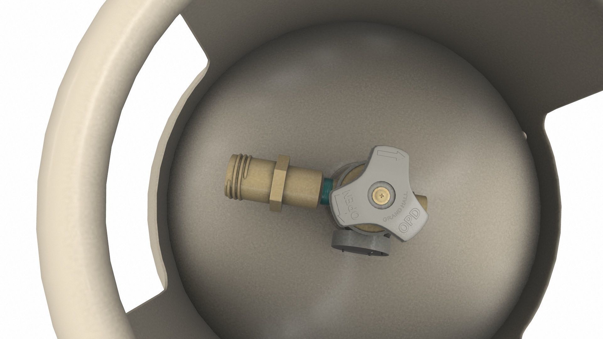 Gas Cylinder Low-poly 3D model_5