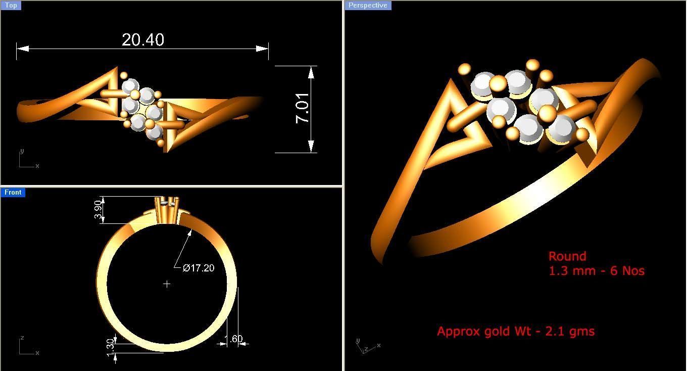 Women Ring Render 3dm STL OBJ FBX Details 3D print model_8