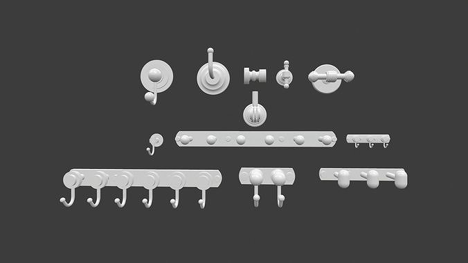 Hangers Low-poly 3D model