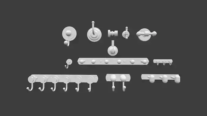 Hangers Low-poly 3D model