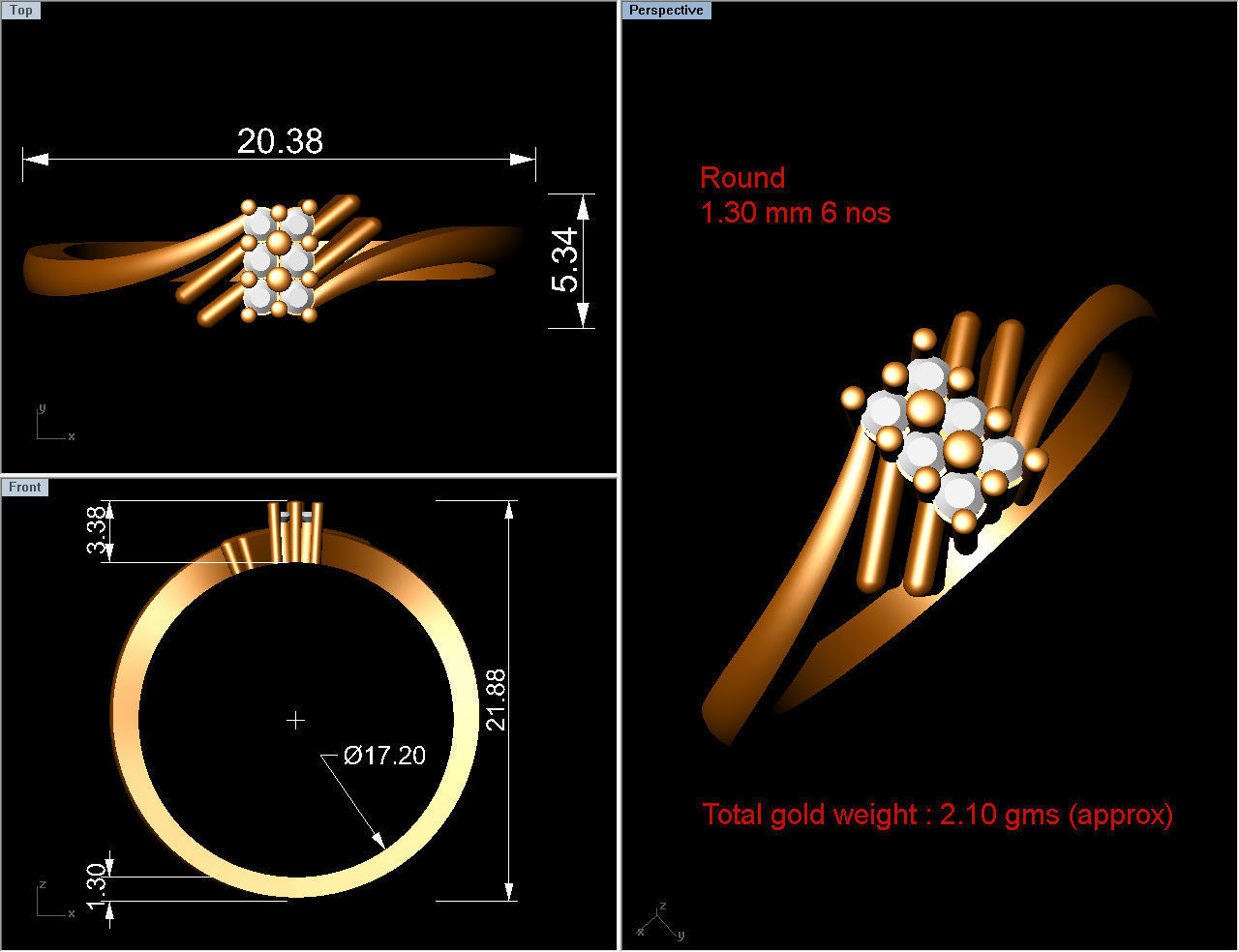 Women Ring  Render 3dm STL OBJ FBX Details 3D print model_8