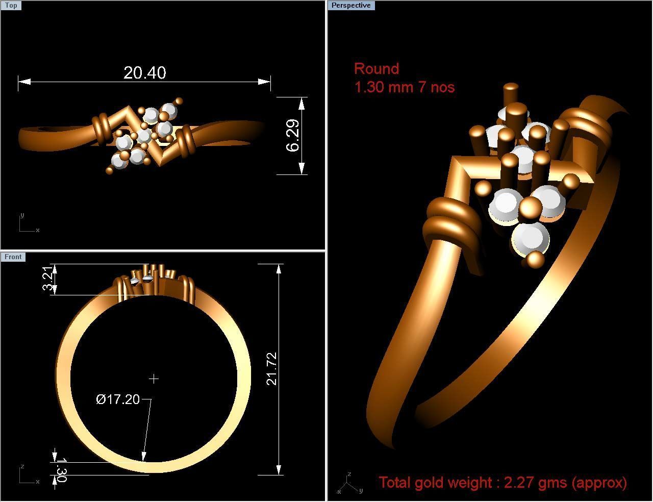 Women Ring Render 3dm STL OBJ FBX Details 3D print model_8