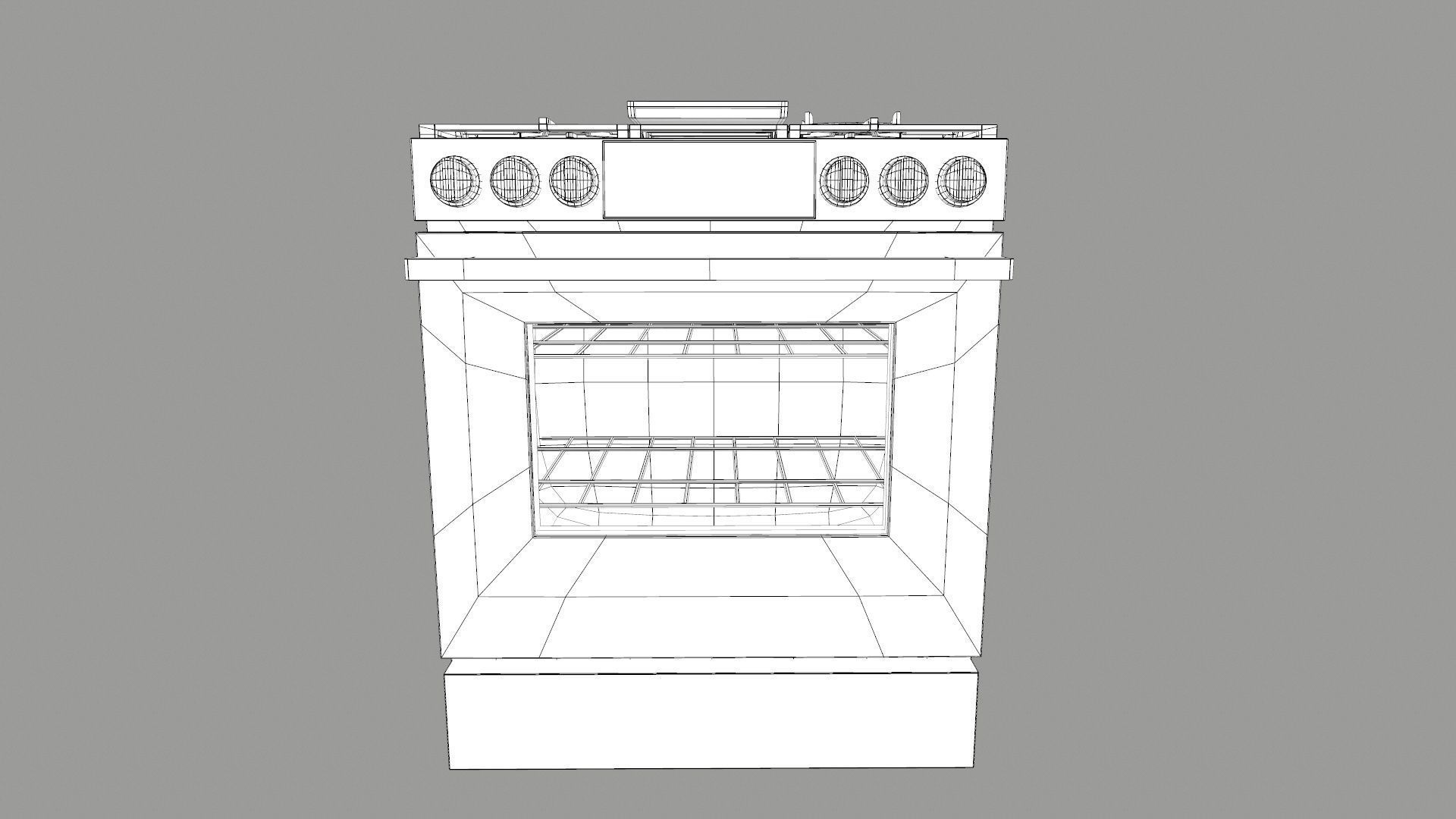 LG Introduces Air Fry and Oven Low-poly 3D model_14